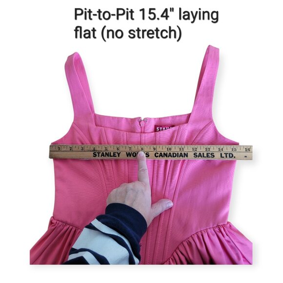 STAUD Landscape Corset Mini Dress in Lollipop Pink Size 2 Cotton Blend NWOT - Picture 10 of 14